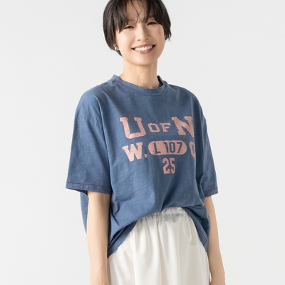 Wornique スラブ天竺ロゴTシャツ