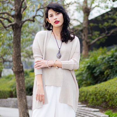 SPECCHIO シャトルプリーツフリーサイズ万能カーディガン