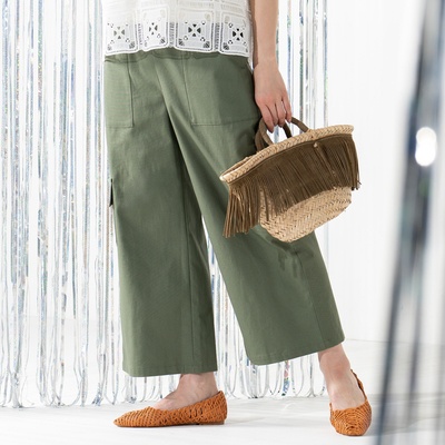 Provador コットン100%カーゴデザイン アンクルパンツ