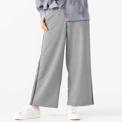PERSONS サイドラインギンガムチェックワイドパンツ