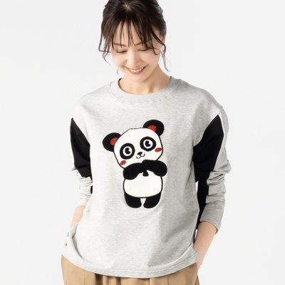  PERSONS 袖配色パンダ刺繍Tシャツ - 753425