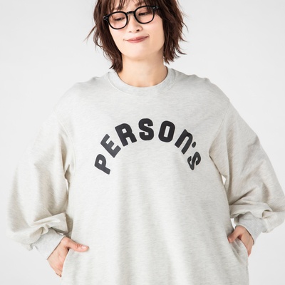 PERSONS ロゴプリントスウェットバルーンチュニック