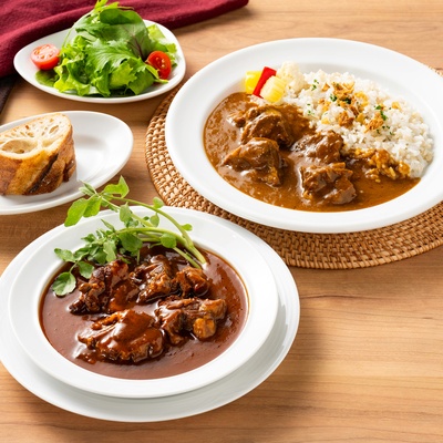  味の牛たん喜助たっぷり牛たんカレー&シチュー4袋 - 753489