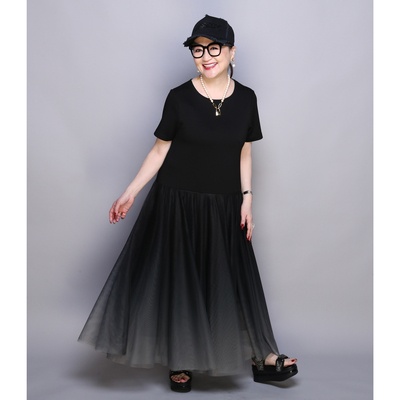 ANNE COQUINE ポンチ×チュールグラデーションワンピース