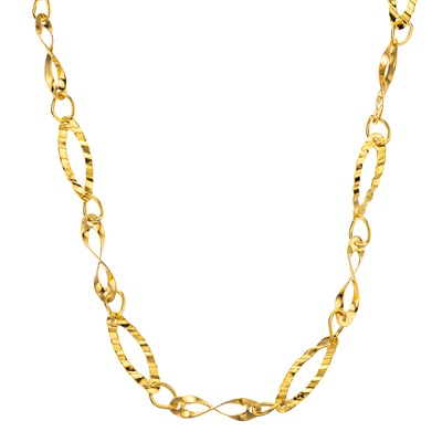 純金 エタニティツイストチェーンネックレス