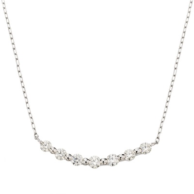 ボツワナ産ダイヤモンドPT ラインネックレス計0.18ctUP