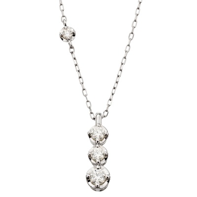 ボツワナ産ダイヤモンドPT3ストーンペンダント 計0.13ctUP