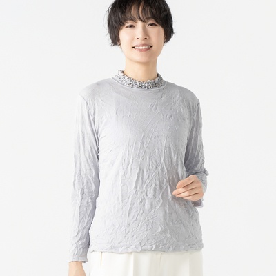 タカシマヤスタイルプリュ ランダムプリーツプルオーバー[無地]