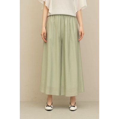 FEE CERISE シルク混ウエストゴムゆったりスカパン