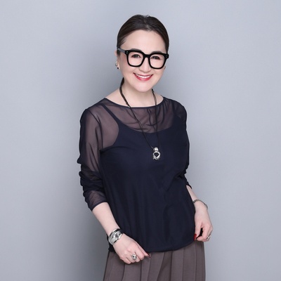 ANNE COQUINE キャミソール付きチュールシアートップス