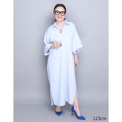 ANNE COQUINE選べる着丈ワイドスリーブシャツワンピース