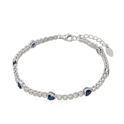 エイメン シルバー925 ステーションハートデザイン テニスブレスレット