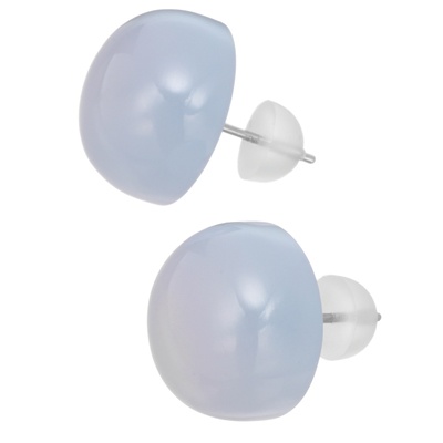  ブルーカルセドニー PT900ピアス 計20.0ctUP - 754197