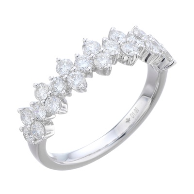  PT950 カナディアンダイヤモンド リング 計1.0ctUP - 754231