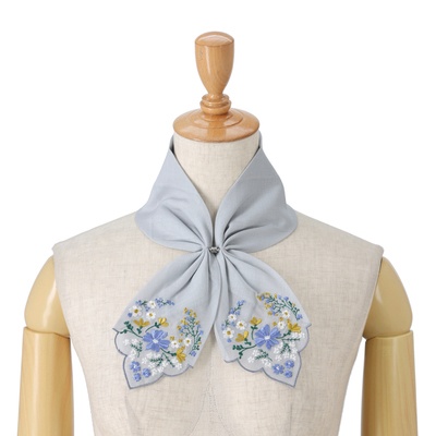 ルナジュメール 簡単装着マグネット留め刺繍スカーフ