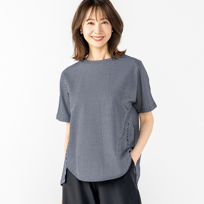 Ciel Lavie 軽やか夏ストライプドルマンプルオーバー