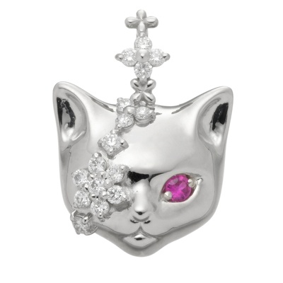  純プラチナ 夢見る瞳のねこ ペンダントヘッド - 754561