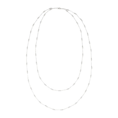 FEE CERISE シルバーカラーランダムビーズチェーンネックレス