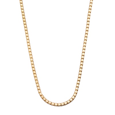  18KYGスクエアボンバータチェーンネックレス スライドアジャスター付 - 754782