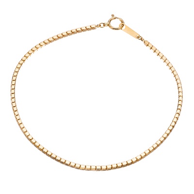 マエストロ 18K YG スクエアボンバータチェーンブレスレット