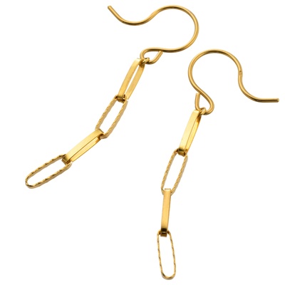 マエストロ 18KYG フラットリンクチェーンピアス