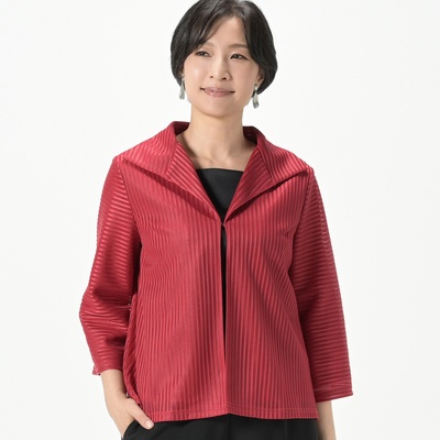  BOUTIQUE JUNKO ストライプラインチュールジャケット - 754910