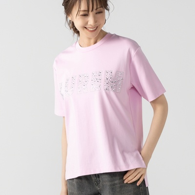 LUREM コットンスムースラインストーンTシャツ
