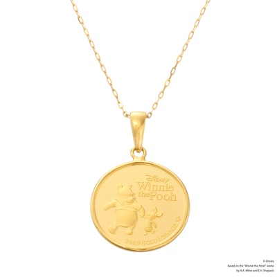  ディズニー「くまのプーさん」 純金 メダル ペンダント - 755078