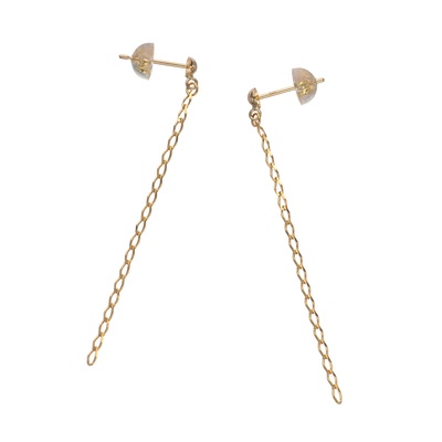 純金/18K スラッシュVカット喜平チェーン イヤリング/ピアス