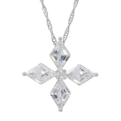 JinkaNezu CZ ファンシーステップクロスペンダント