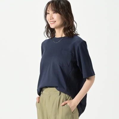 Remite 幾何学調レース異素材プルオーバー
