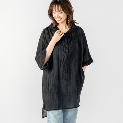 KILA MODA コクーンシルエットフーディチュニックプルオーバー