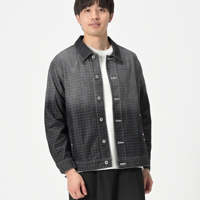 PERSONSBOY 格子柄グラデーションデニムジャケット
