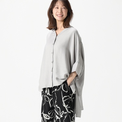Coeur sucre 体型カバー裾イレヘムビッグシルエットシャツ