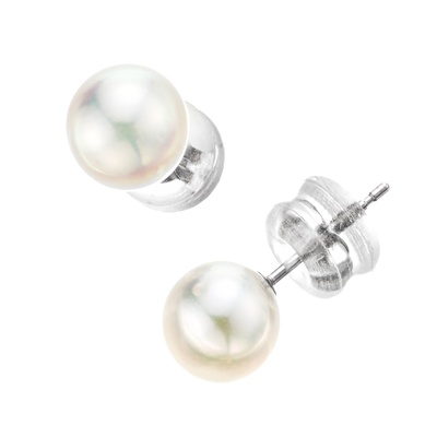 ナチュラルホワイトカラー アコヤ真珠イヤリング/ピアス 7.0mm