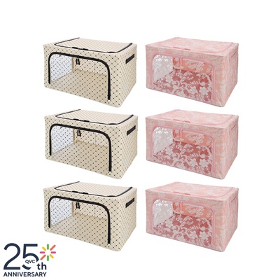 スタッキングできる 窓付き収納BOX 選べる6個セット
