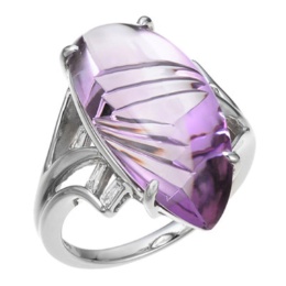 18K WG アメシスト&ダイヤモンド リング