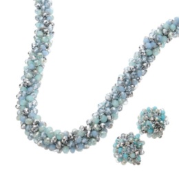 ボリューム ネックレス & イヤリング/ピアス セット [アドルフ]