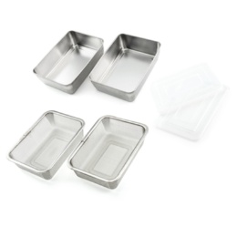 蓋付きステンレスバット・角型ザルセット深型