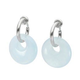 Tar Tar アクアマリン ラウンド イヤリング/ピアス[セシーリア]