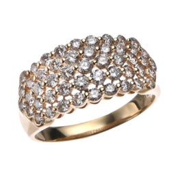 18KYG ダイヤモンド 5ライン リング計1.0ctUP