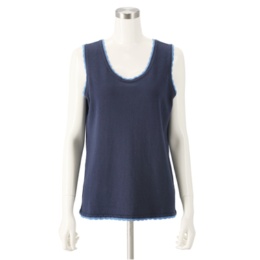 Isaac Mizrahi Live スカラップデザインニットタンク