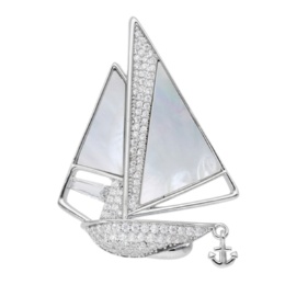JinkaNezu セーリングヨット シェル マグネットブローチ