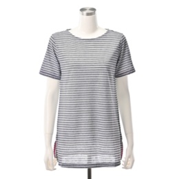 Provador 洗濯機OK 涼しい 麻混ボーダーチュニック