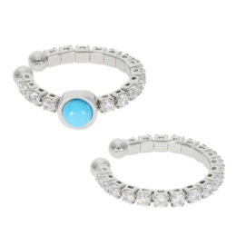 スリーピングビューティートルコ石&CZ イヤーカフ2点セット[ハンナ]