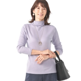  Ciel Lavie 綿ガーゼボトルネックプルオーバー