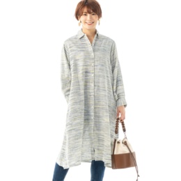 myM 手織りロングシャツジャケット