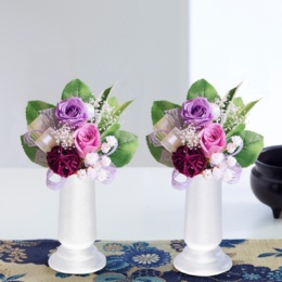 プリザーブド仏花 双紫 2個組