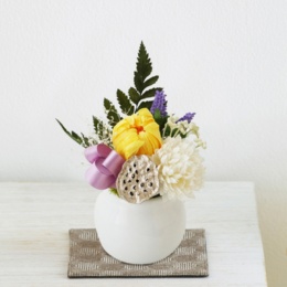 プリザーブドミニ仏花 つぼみ 黄