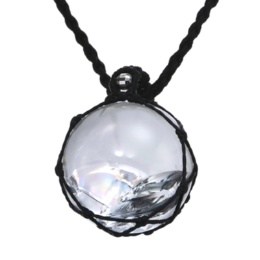 レインボークォーツ PT950 マクラメ編みネックレス 20mmUP